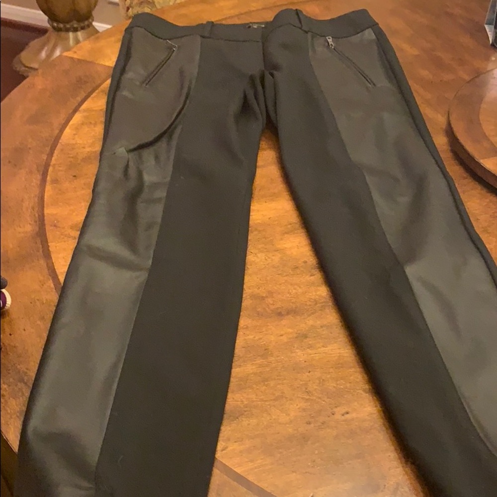 Ann Taylor Leather (like) Blocked Pants .